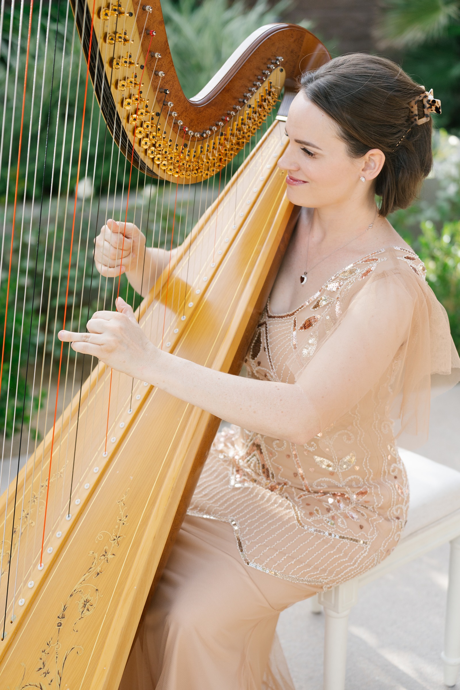 Harpist for a wedding at DragonRidge Country Club